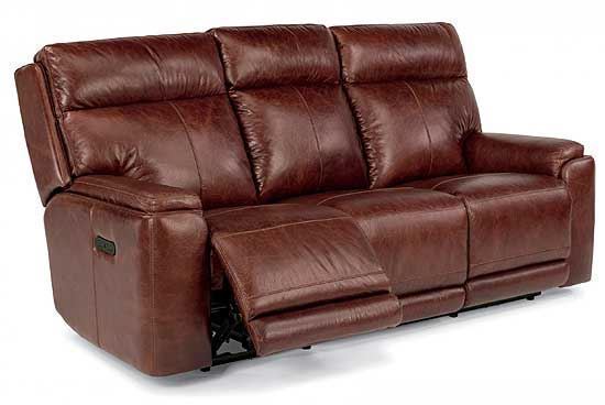 sienna designs leather power reclining sofa in charcoal