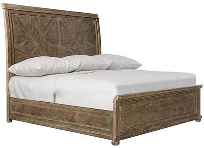 Rustic Patina King Panel Bed (387-H66D, 387-FR6D) in a Peppercorn finish by Bernhardt furniture