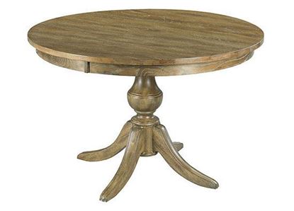 The Nook Oak - 44" Round Dining Table with Wood Base (663-44WP Brushed Oak) by Kincaid furniture