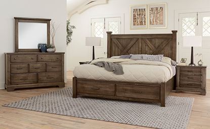 Cool Rustic Bedroom Collection with Xbed in a Mink finish