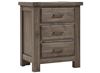 Chestnut Creek Three Drawer Nightstand in a Pewter finish from Centennial Solids
