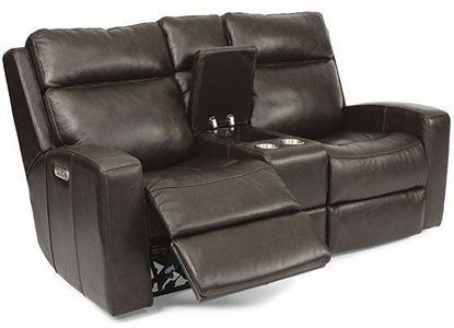 Cody Reclining Leather Loveseat with Console (1820-64PH) by Flexsteel furniture