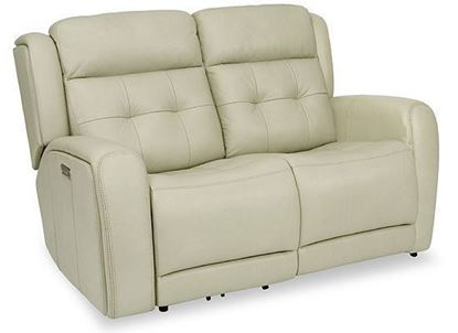 Grant Reclining Leather Loveseat with Power Headrest (1480-60PH) by Flexsteel furniture