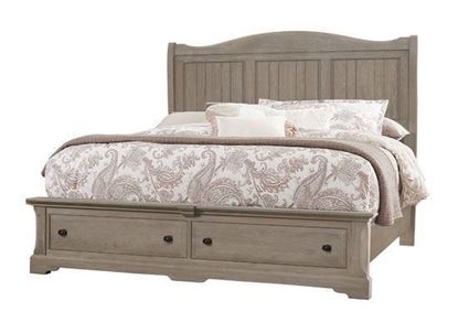 Heritage Sleigh Bed with Storage Footboard in a Greystone Oak from Artisan & Post
