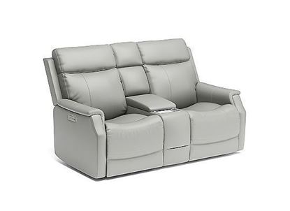 Flexsteel Furniture - Easton Power Reclining Loveseat with Console and Power Headrests and Lumbar - 1520-64PH